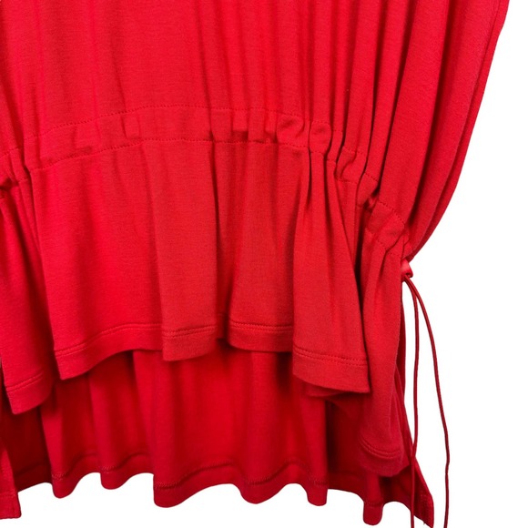 Cabi #6129 Red Formal Tee Short Sleeve Drawstring Peplum Soft Jersey Top - Picture 8 of 12